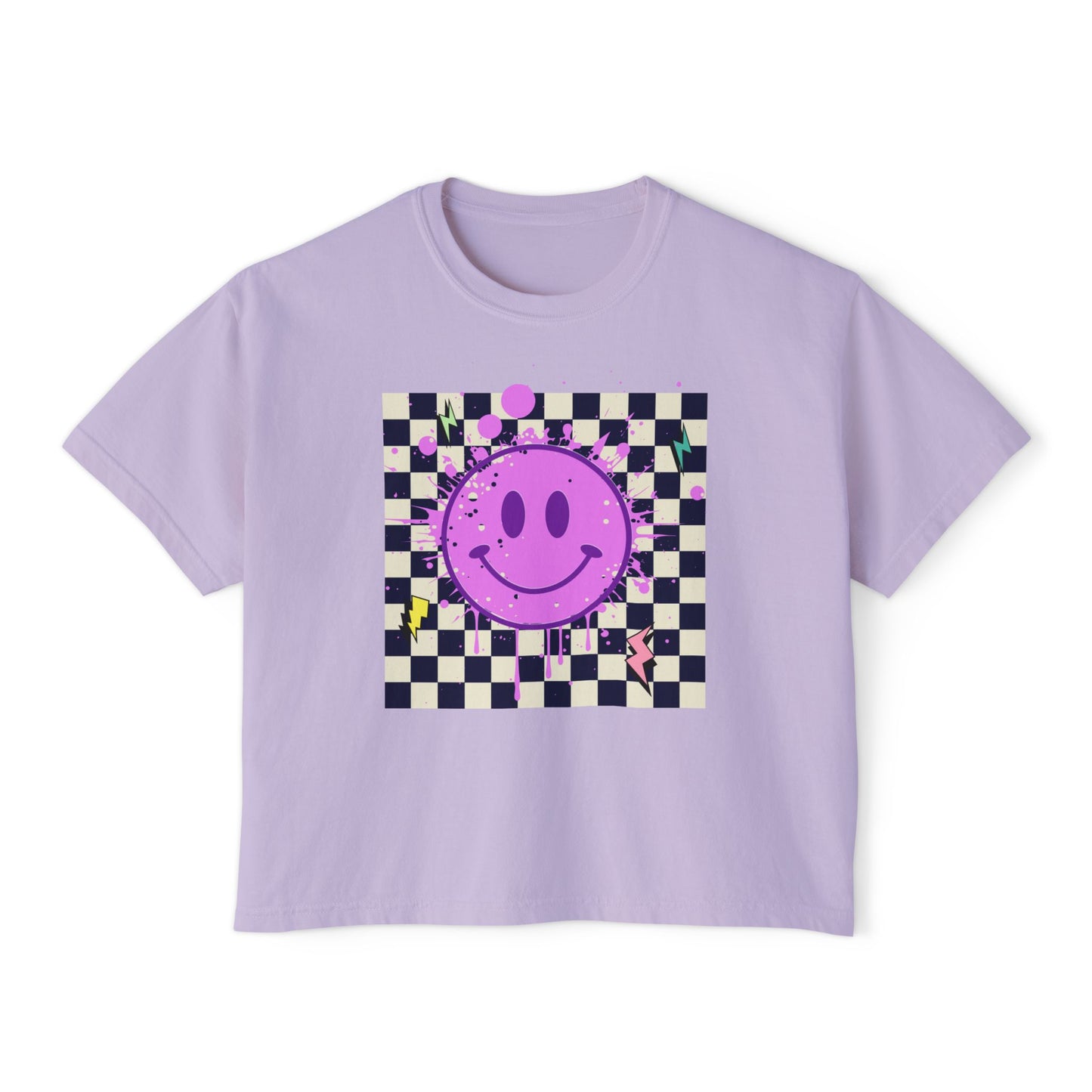 Retro Smiley Face Short-Sleeve T-shirt.