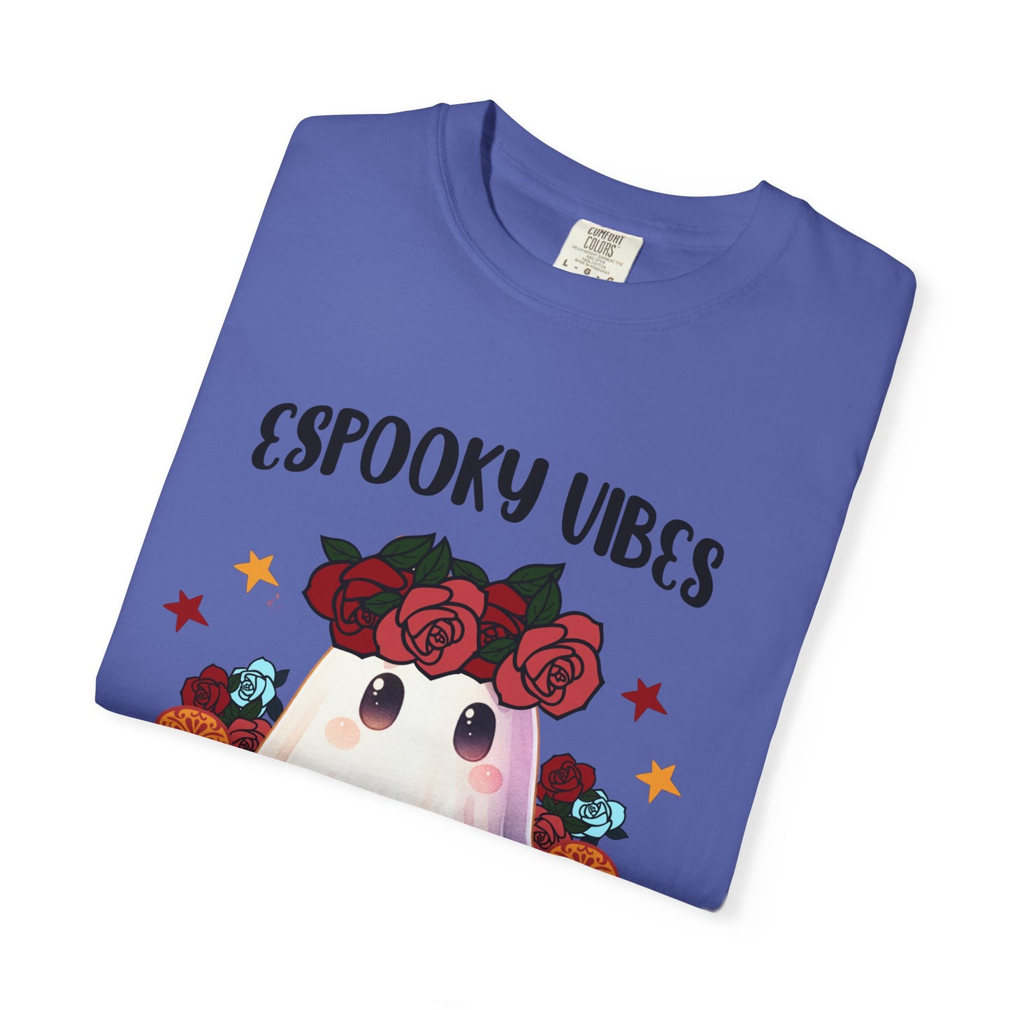 Short sleeve "ESPOOKY VIBES" comfort color t-shirt.