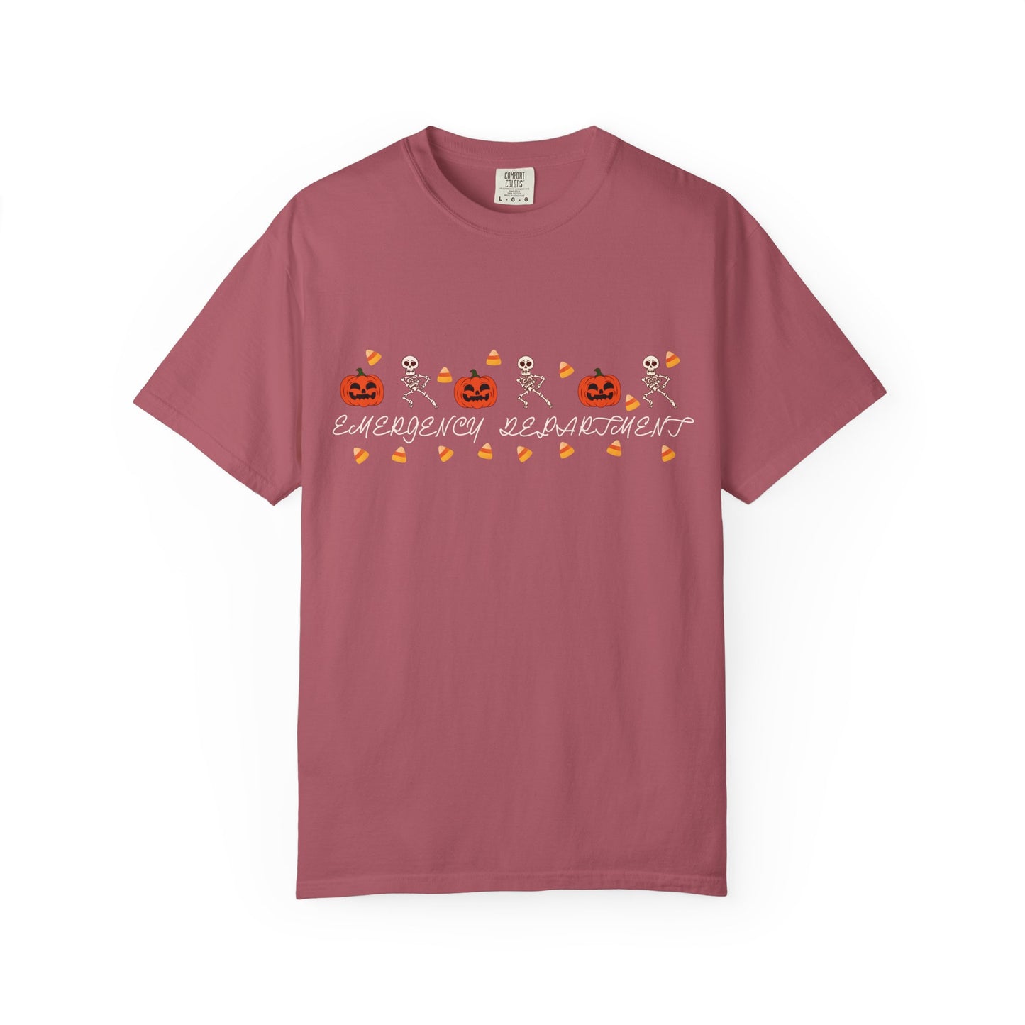 Comfort Colors® “Emergency Department” Skeleton & Pumpkin Tee