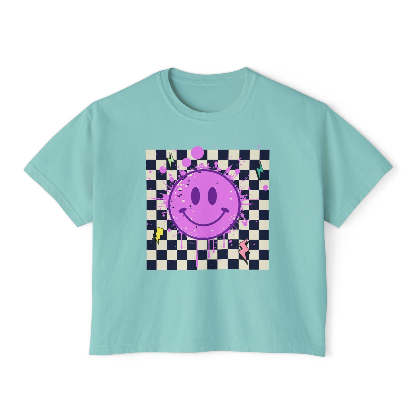Retro Smiley Face Short-Sleeve T-shirt.