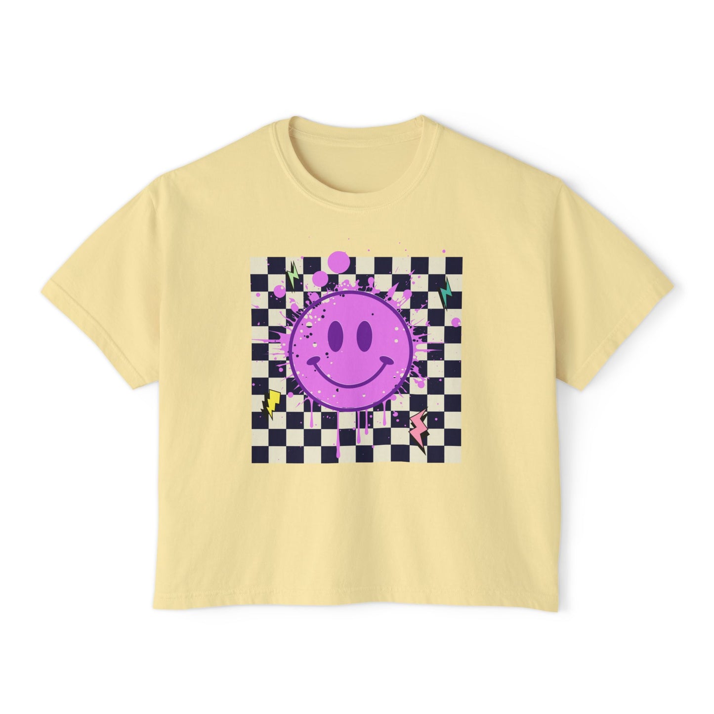 Retro Smiley Face Short-Sleeve T-shirt.