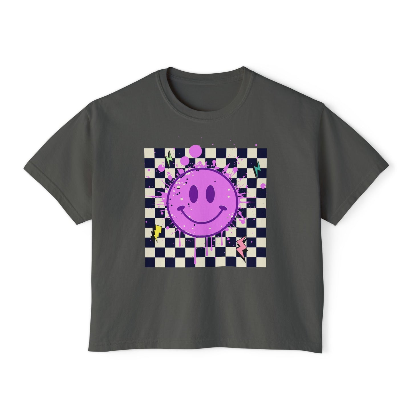 Retro Smiley Face Short-Sleeve T-shirt.