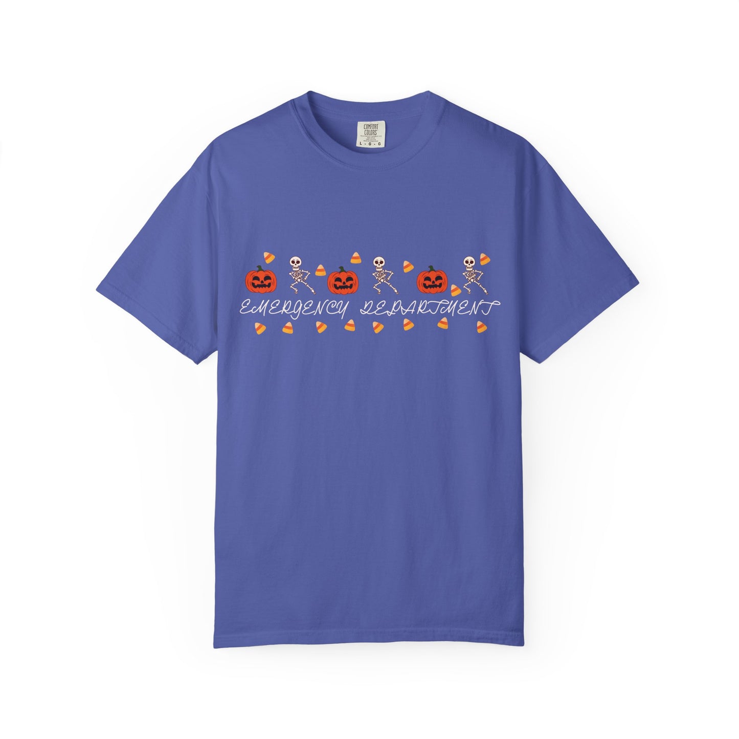 Comfort Colors® “Emergency Department” Skeleton & Pumpkin Tee