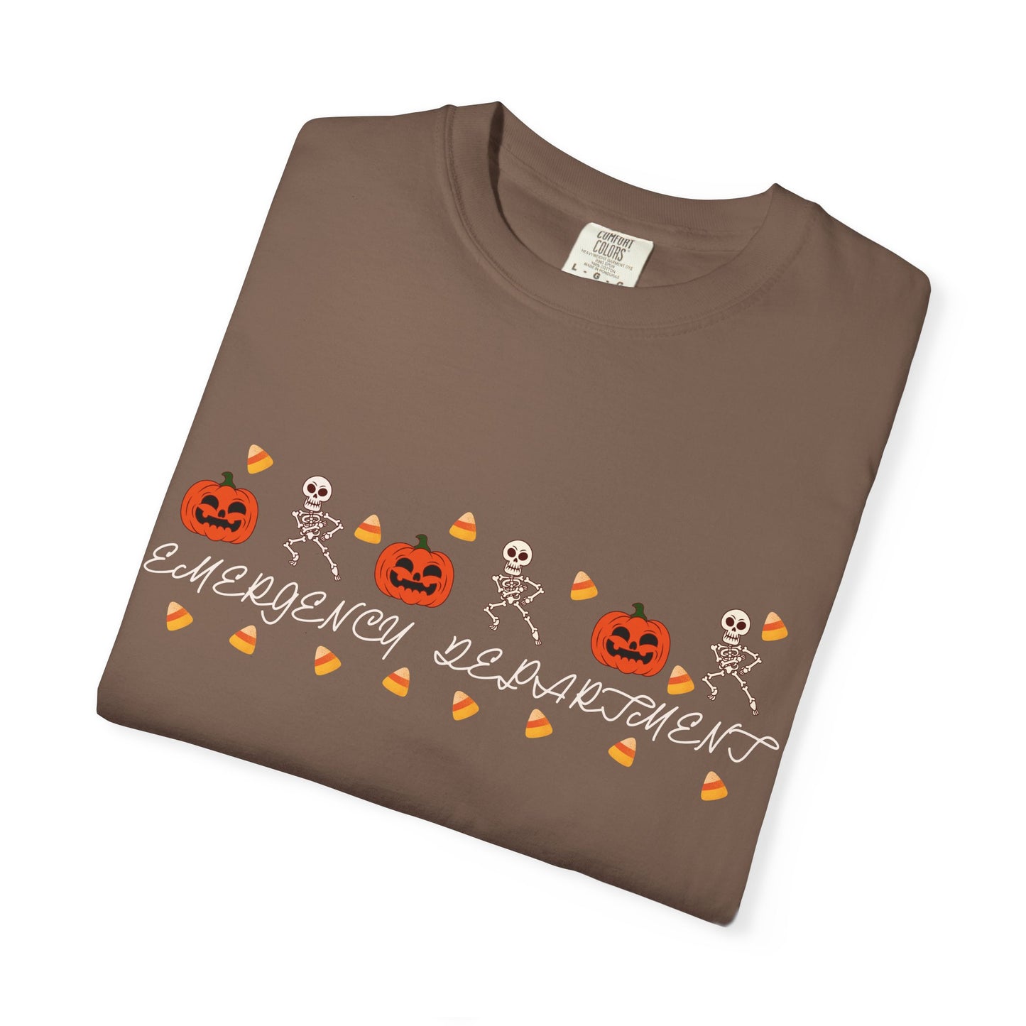 Comfort Colors® “Emergency Department” Skeleton & Pumpkin Tee