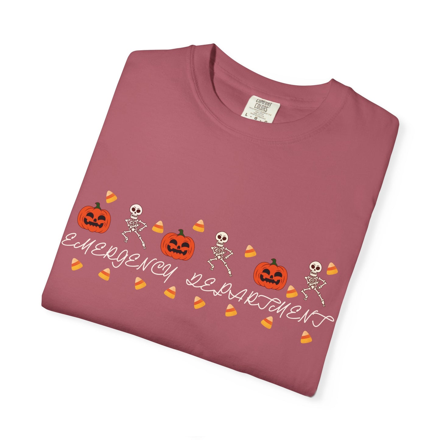 Comfort Colors® “Emergency Department” Skeleton & Pumpkin Tee