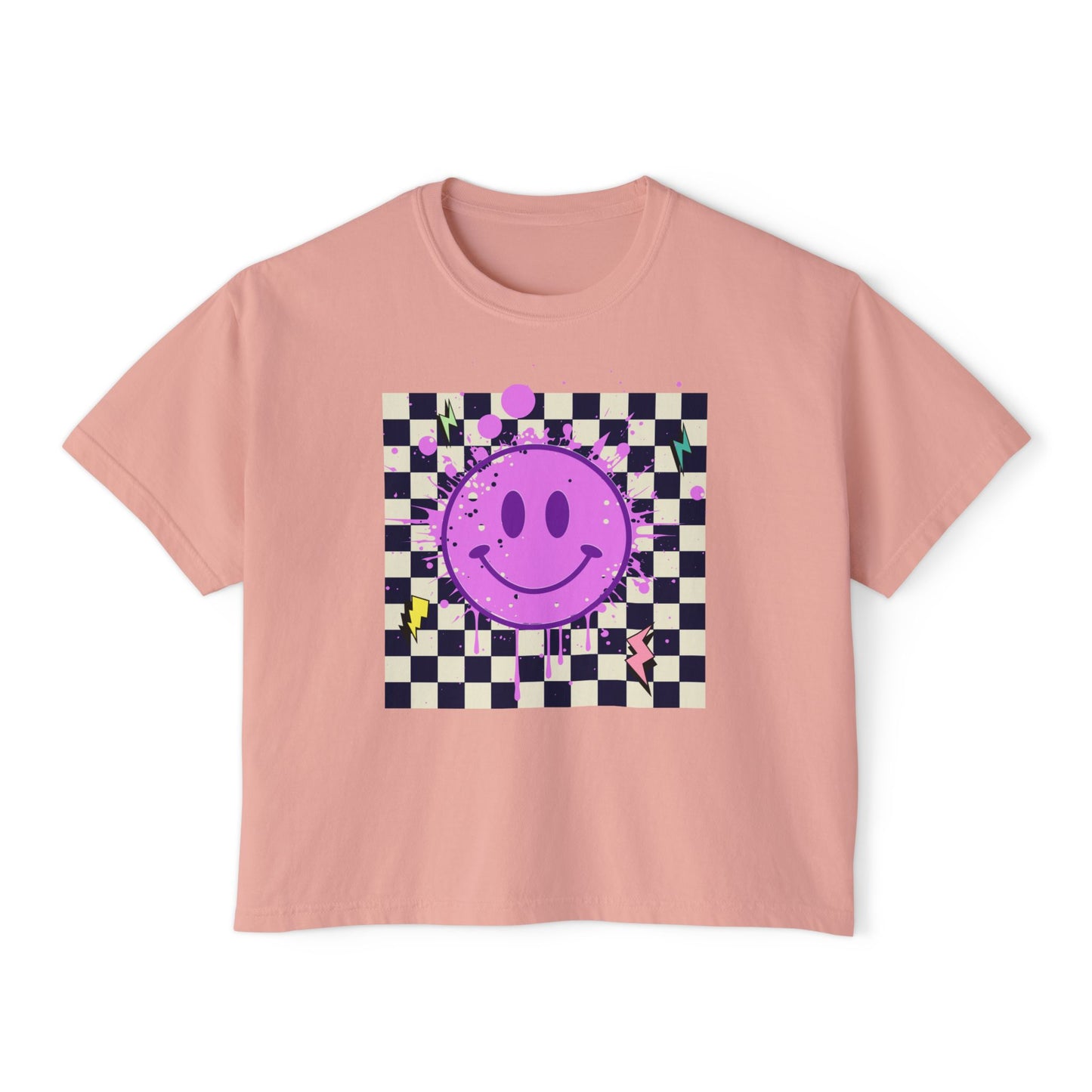 Retro Smiley Face Short-Sleeve T-shirt.