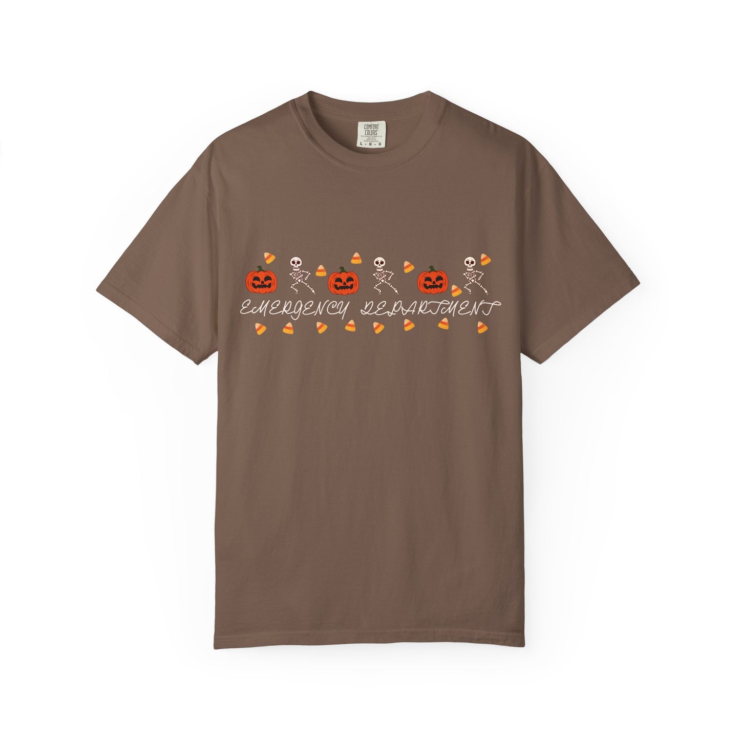 Comfort Colors® “Emergency Department” Skeleton & Pumpkin Tee